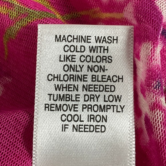 Apt‎ 9 Pink Floral Ombre Poncho Top Women's Size L Blouse Overlay Sheer Flowy - Picture 11 of 14